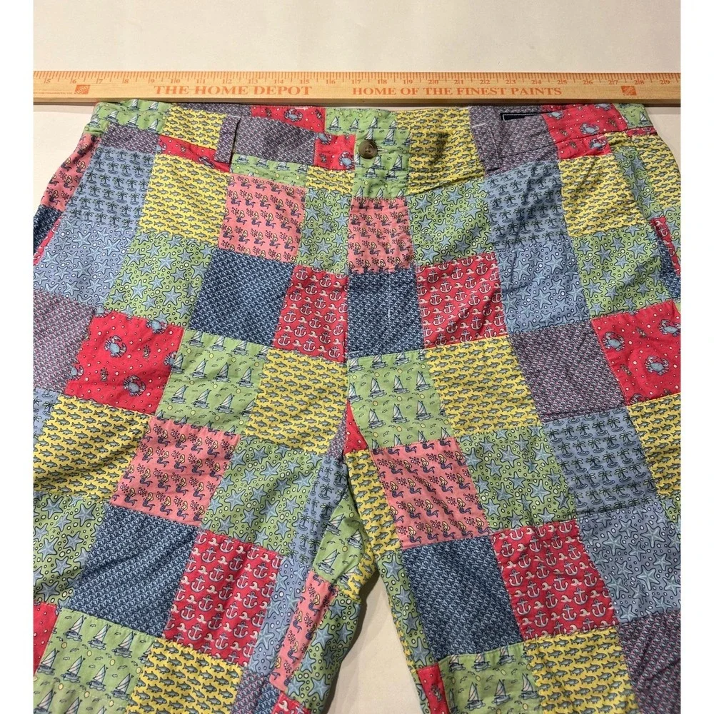 Vineyard Vines Mens Patchwork‎ Shorts Nautical Print Colorful Size 40 Preppy